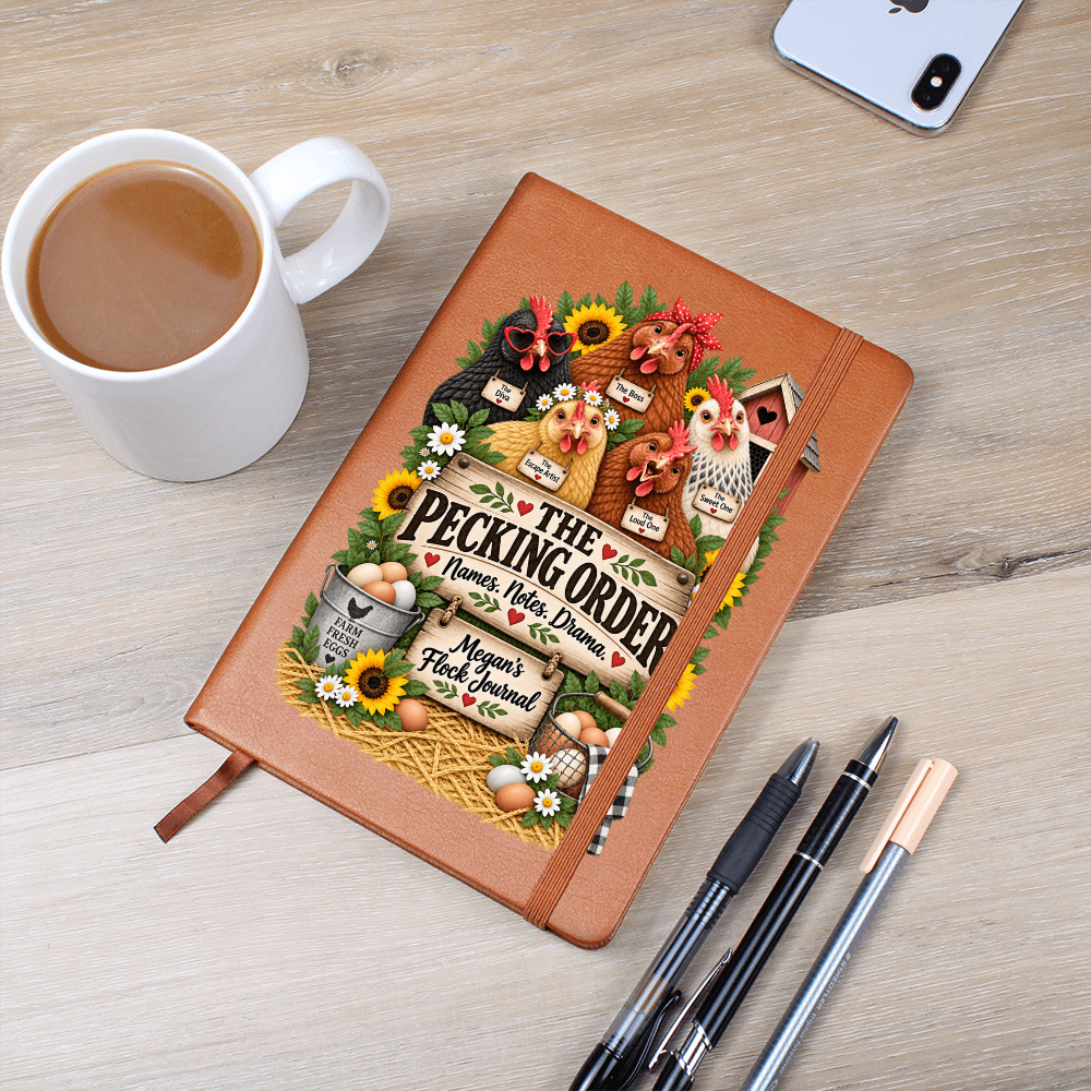 Personalized Chicken Journal — The Pecking Order Custom Flock Notes & Chicken Keeper Gift