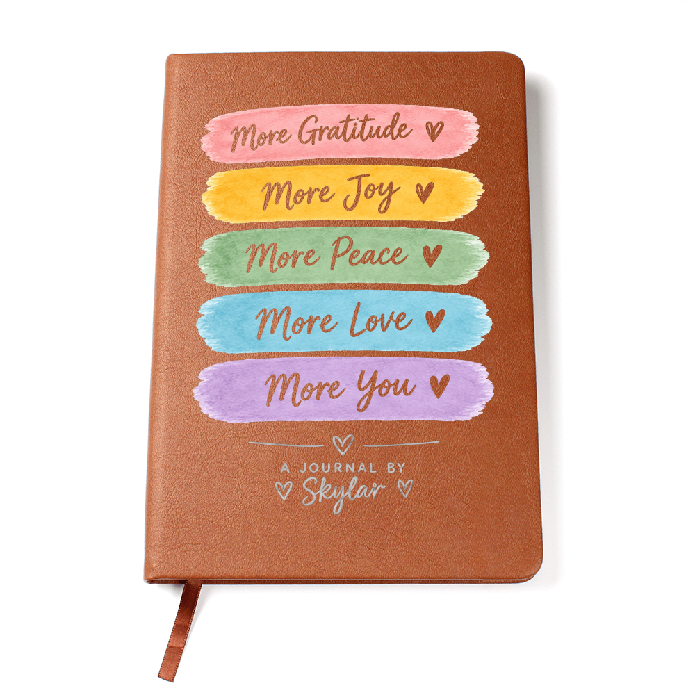 Personalized Gratitude Journal – More Gratitude, More Joy Custom Name Gift