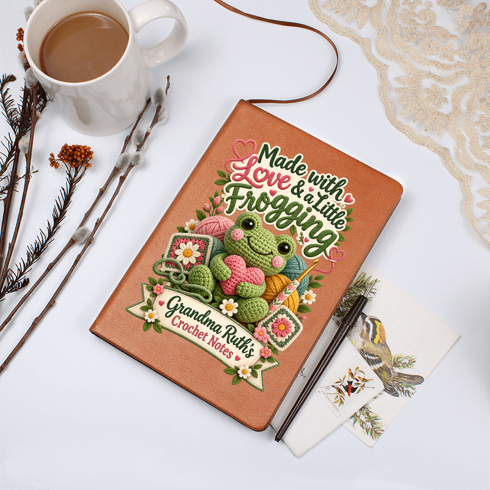 Personalized Crochet Journal — Made With Love & a Little Frogging Custom Crochet Notes Gift