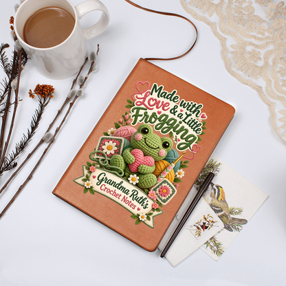 Personalized Crochet Journal — Made With Love & a Little Frogging Custom Crochet Notes Gift