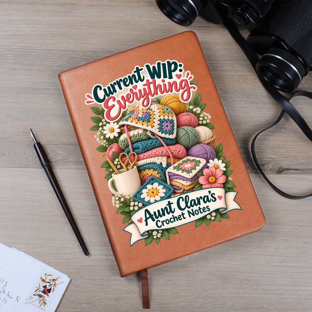 Personalized Crochet Journal — Current WIP: Everything Custom Crochet Notes Gift