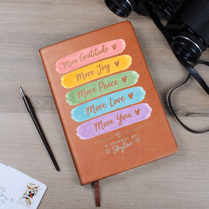 Personalized Gratitude Journal – More Gratitude, More Joy Custom Name Gift