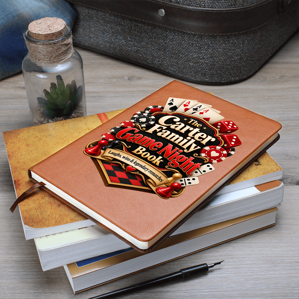Personalized Family Game Night Journal — Custom Last Name Game Score & Memory Book