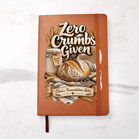 Personalized Sourdough Journal – Zero Crumbs Given Custom Name Gift for Bakers