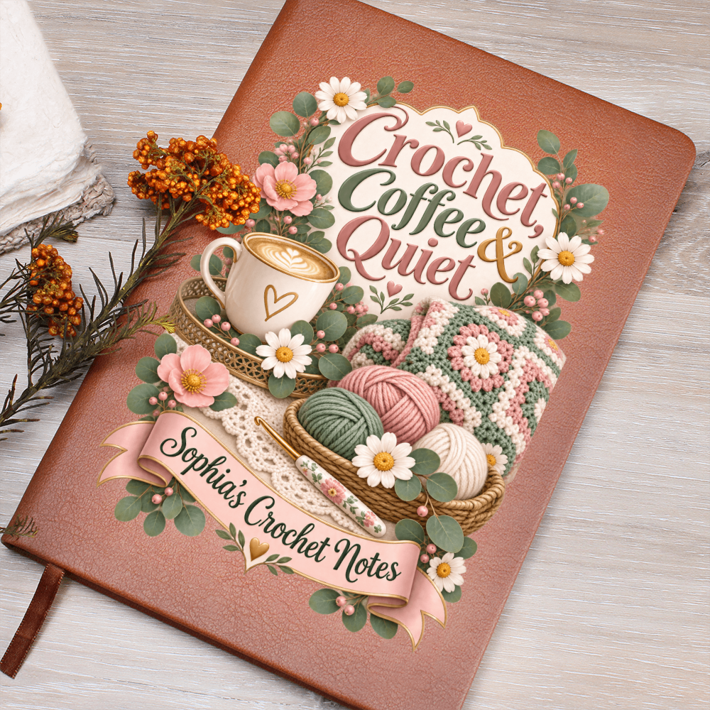 Personalized Crochet Journal — Custom Name Crochet Notes Gift for Crocheter