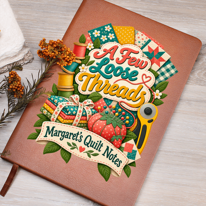Personalized Quilting Journal — A Few Loose Threads Custom Quilt Notes Gift