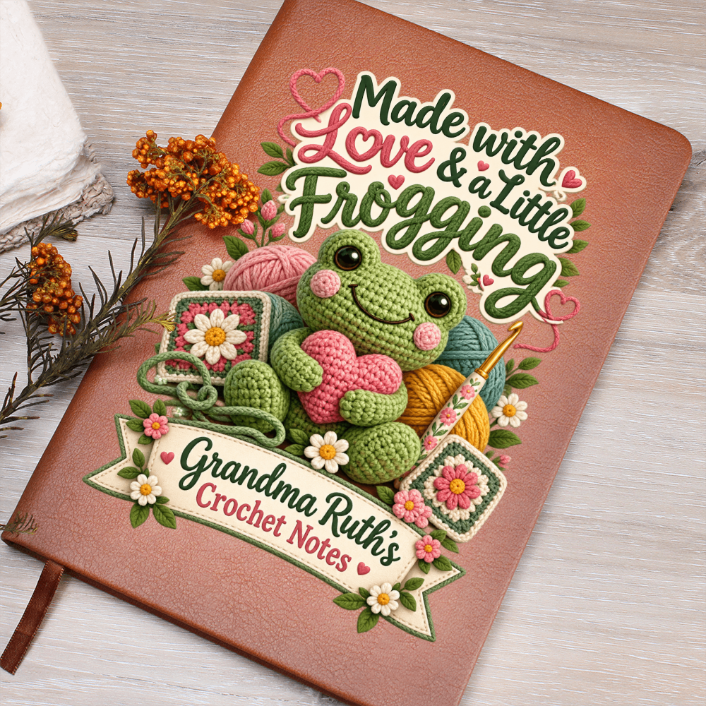 Personalized Crochet Journal — Made With Love & a Little Frogging Custom Crochet Notes Gift