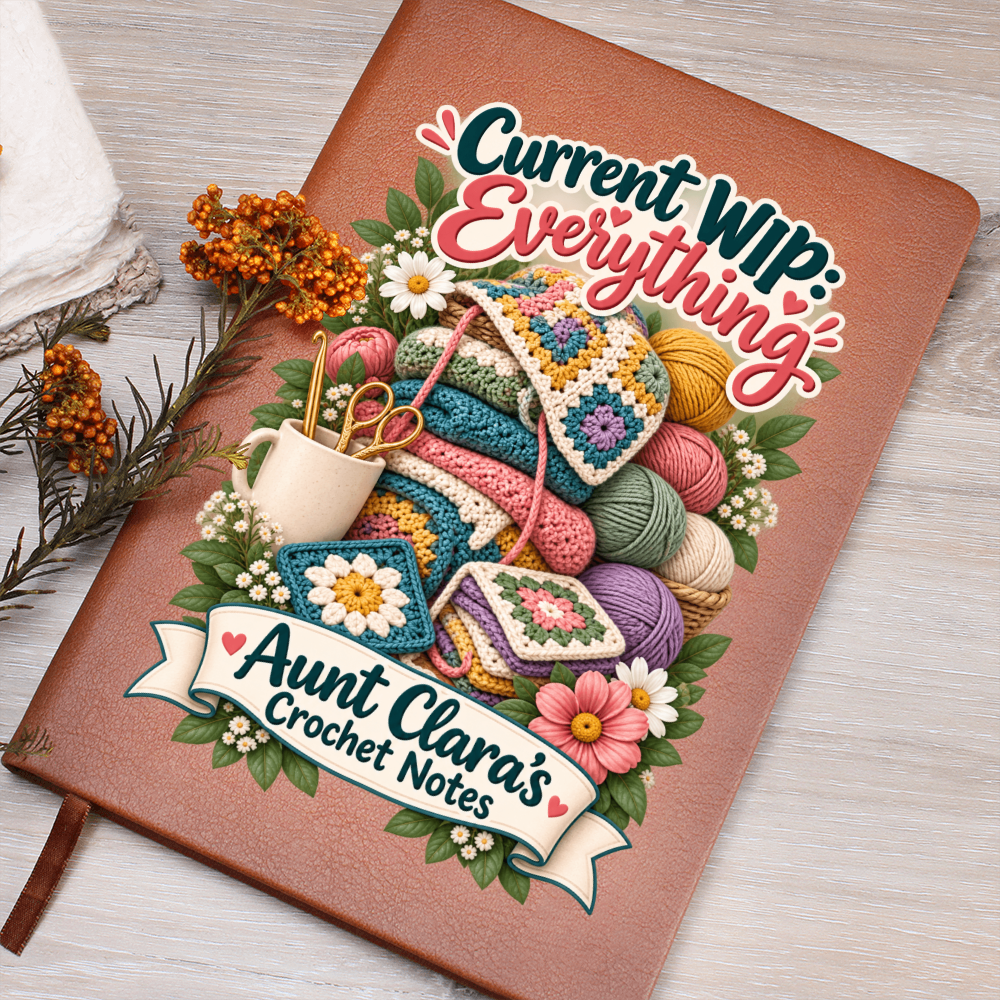 Personalized Crochet Journal — Current WIP: Everything Custom Crochet Notes Gift