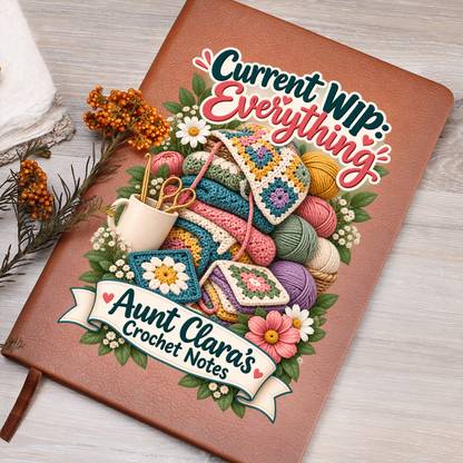 Personalized Crochet Journal — Current WIP: Everything Custom Crochet Notes Gift