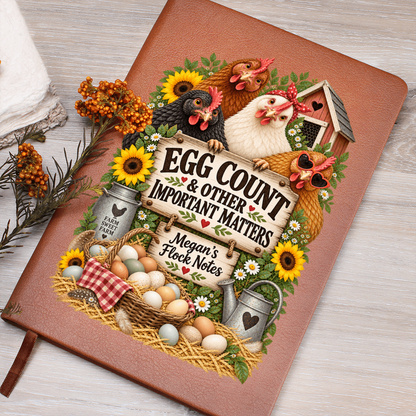 Personalized Chicken Journal — Egg Count & Other Important Matters Custom Flock Notes