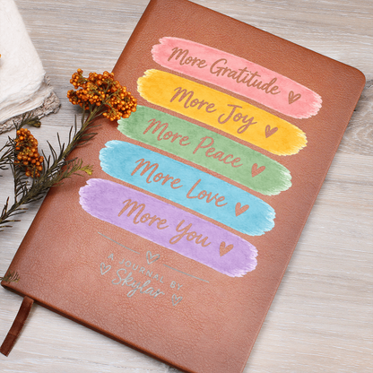 Personalized Gratitude Journal – More Gratitude, More Joy Custom Name Gift