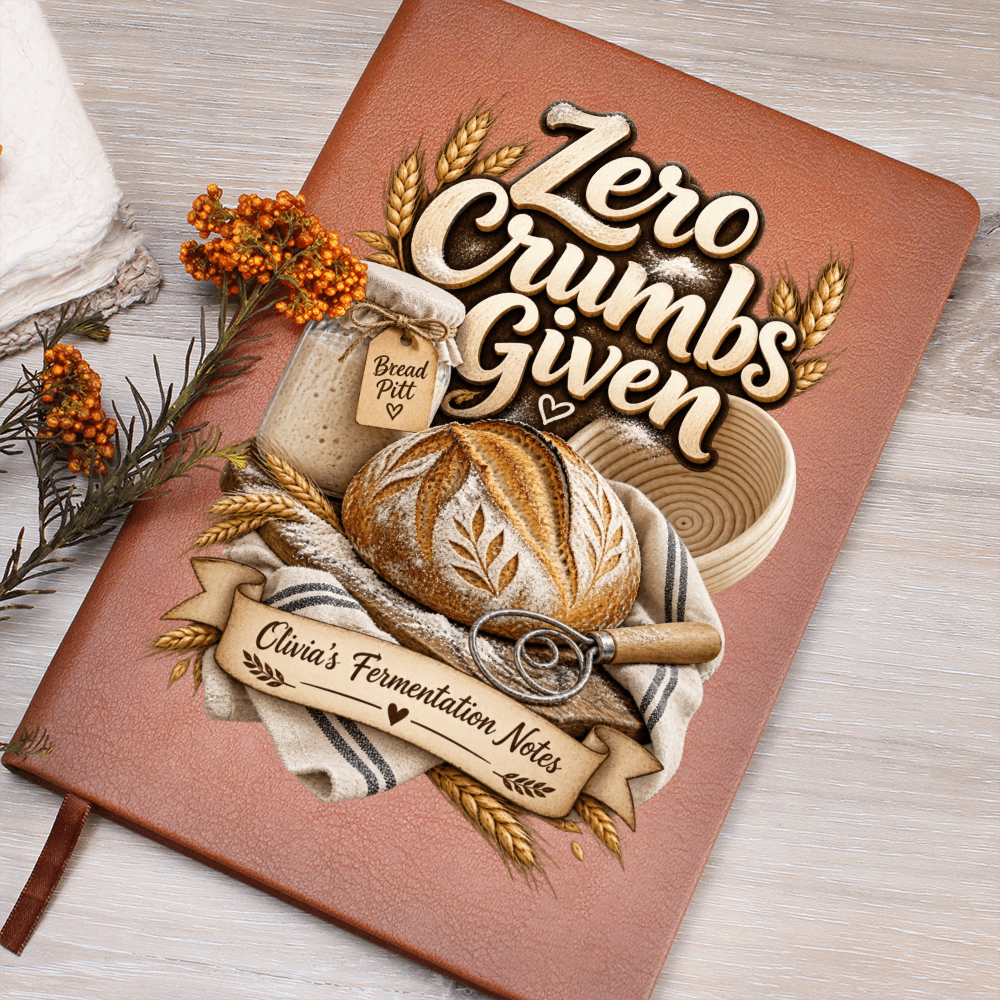 Personalized Sourdough Journal – Zero Crumbs Given Custom Name Gift for Bakers