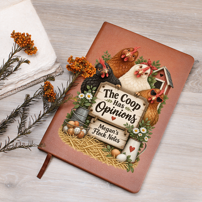 Personalized Chicken Journal — The Coop Has Opinions Custom Flock Notes Gift