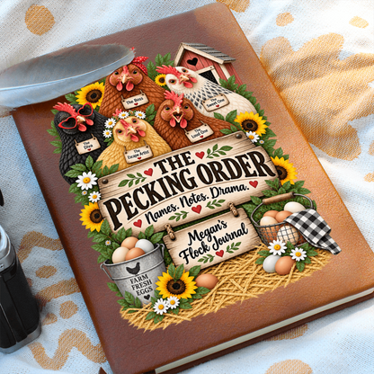 Personalized Chicken Journal — The Pecking Order Custom Flock Notes & Chicken Keeper Gift