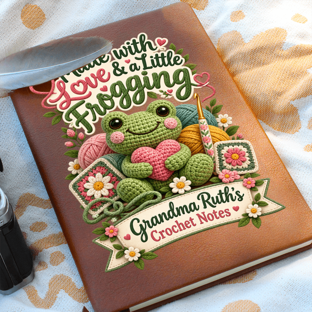 Personalized Crochet Journal — Made With Love & a Little Frogging Custom Crochet Notes Gift