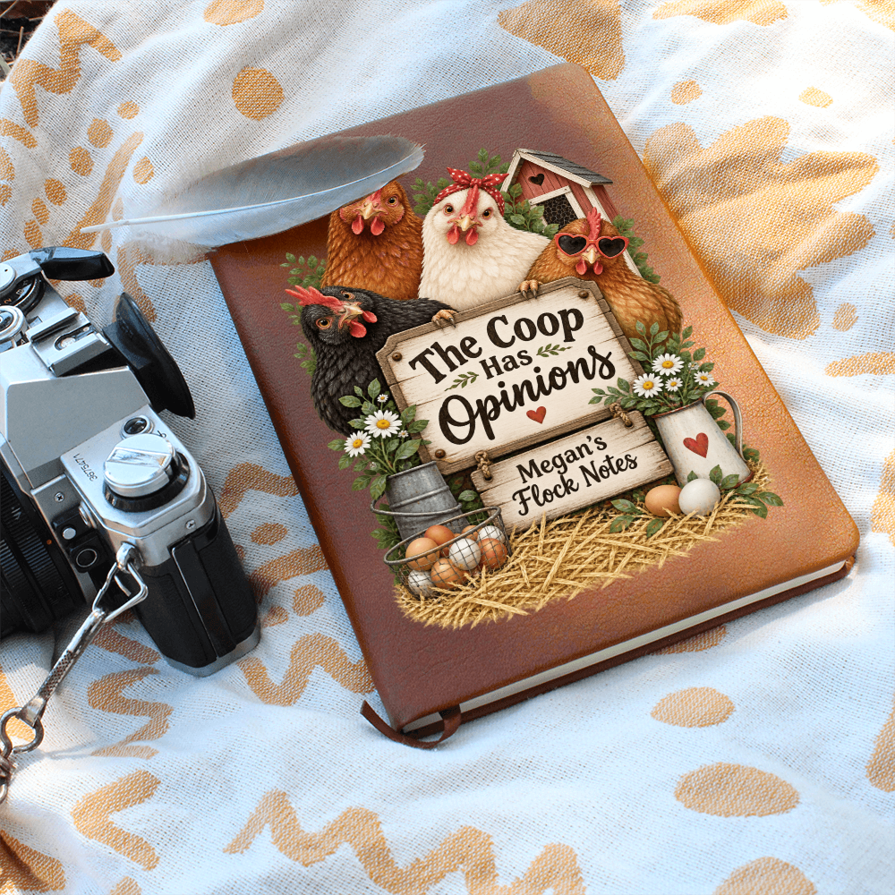 Personalized Chicken Journal — The Coop Has Opinions Custom Flock Notes Gift