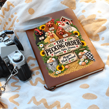Personalized Chicken Journal — The Pecking Order Custom Flock Notes & Chicken Keeper Gift