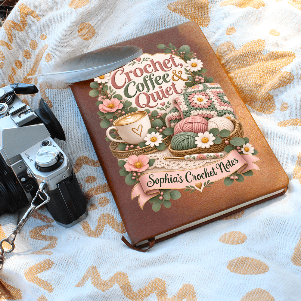 Personalized Crochet Journal — Custom Name Crochet Notes Gift for Crocheter