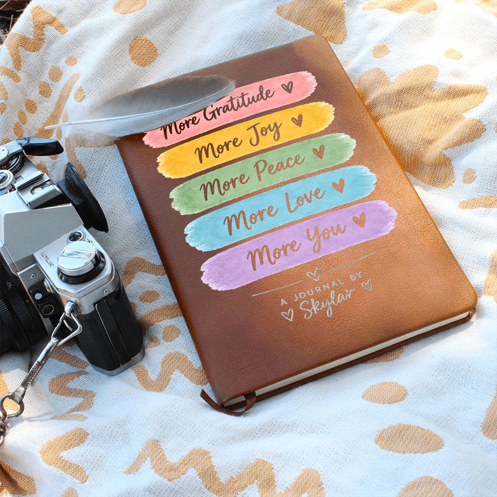 Personalized Gratitude Journal – More Gratitude, More Joy Custom Name Gift