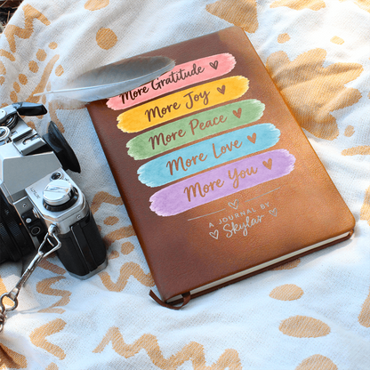 Personalized Gratitude Journal – More Gratitude, More Joy Custom Name Gift
