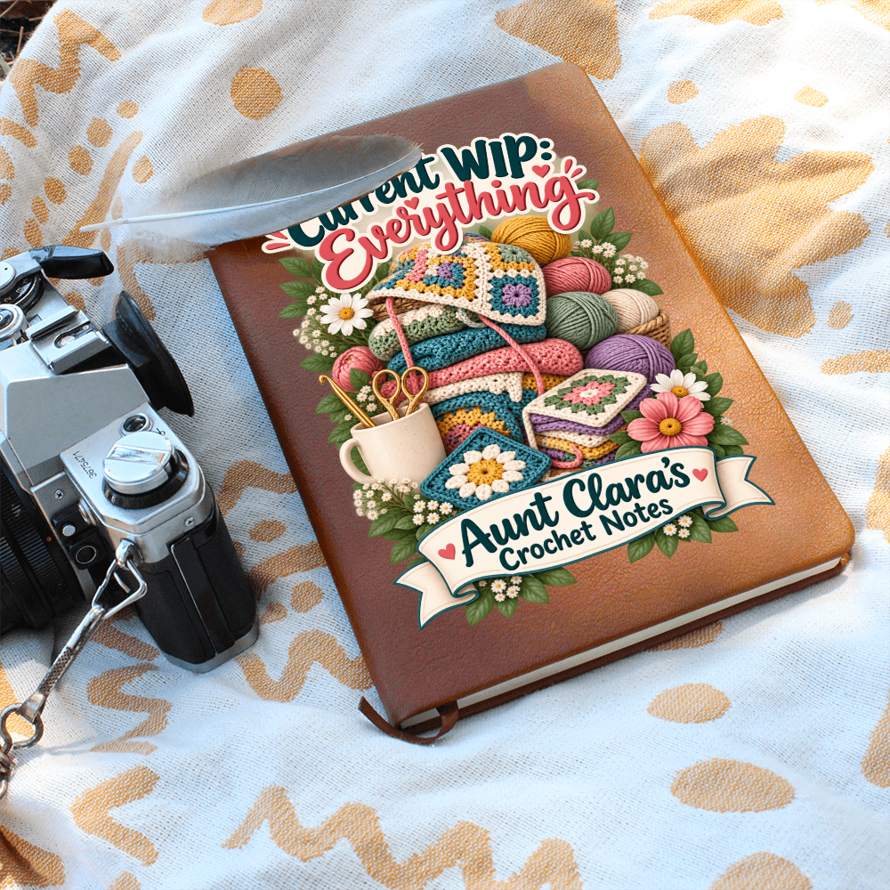 Personalized Crochet Journal — Current WIP: Everything Custom Crochet Notes Gift