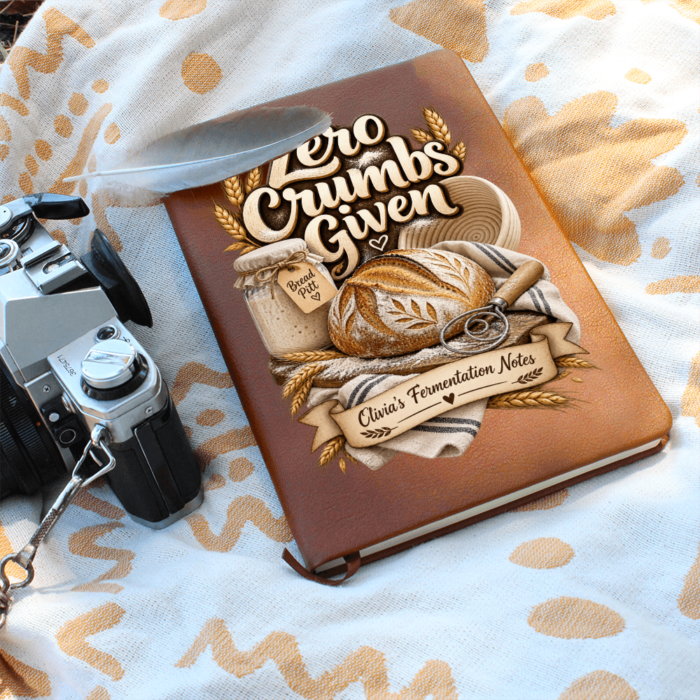 Personalized Sourdough Journal – Zero Crumbs Given Custom Name Gift for Bakers