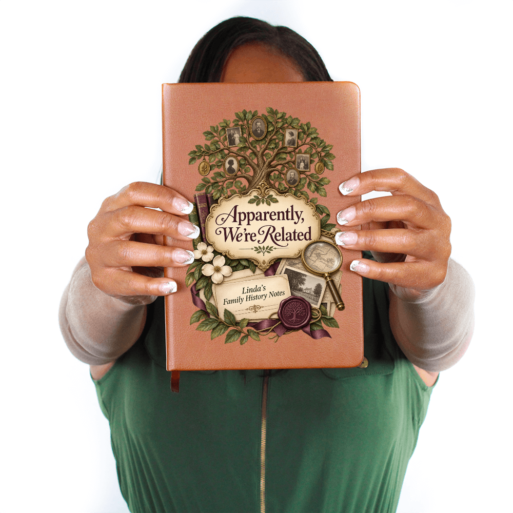 Personalized Family History Journal — Apparently, We're Related Custom Genealogy Notes Gift