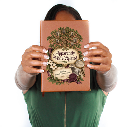 Personalized Family History Journal — Apparently, We're Related Custom Genealogy Notes Gift