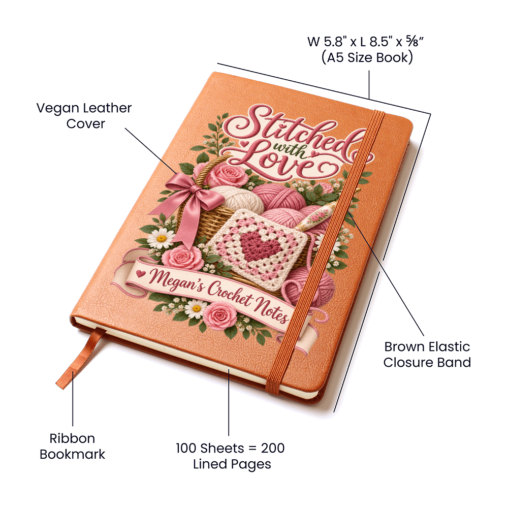 Personalized Crochet Journal — Stitched With Love Custom Crochet Notes Gift