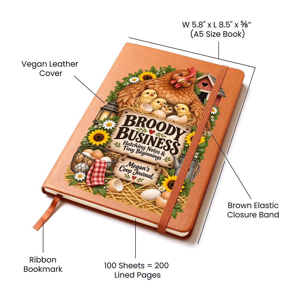 Personalized Chicken Hatching Journal — Broody Business Custom Coop Notes
