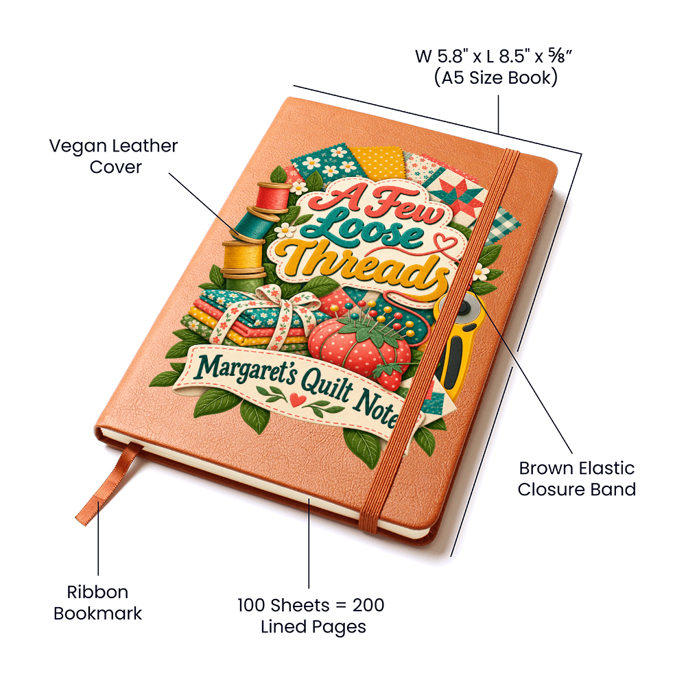 Personalized Quilting Journal — A Few Loose Threads Custom Quilt Notes Gift