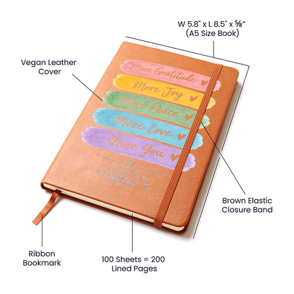 Personalized Gratitude Journal – More Gratitude, More Joy Custom Name Gift