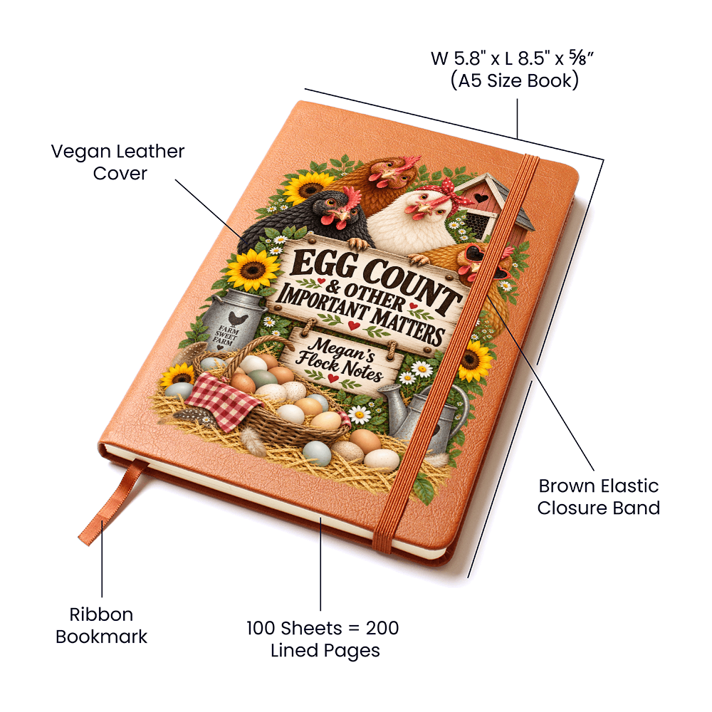 Personalized Chicken Journal — Egg Count & Other Important Matters Custom Flock Notes