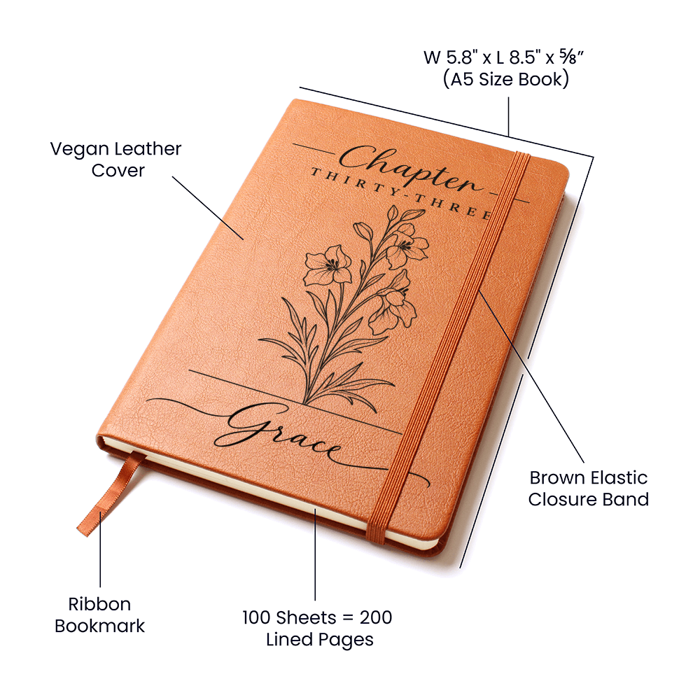 Your Next Chapter — Personalized Birth Month Flower Journal