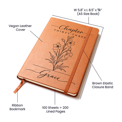 Your Next Chapter — Personalized Birth Month Flower Journal