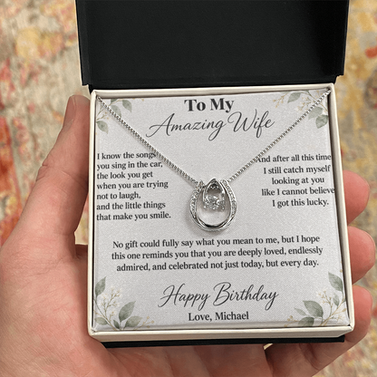Still So Lucky to Love You Birthday Necklace for Wife – Personalized Lucky In Love