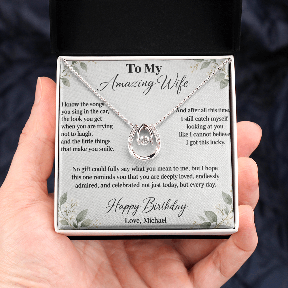Still So Lucky to Love You Birthday Necklace for Wife – Personalized Lucky In Love