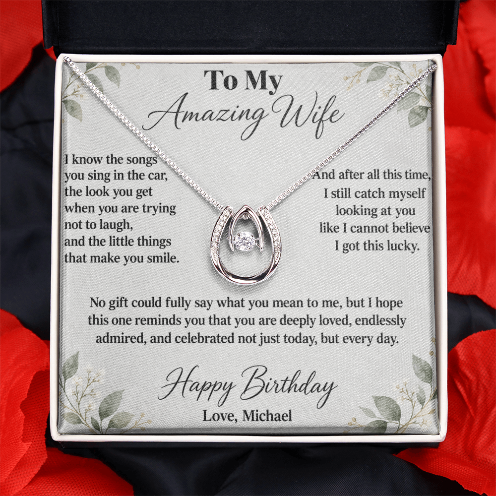 Still So Lucky to Love You Birthday Necklace for Wife – Personalized Lucky In Love