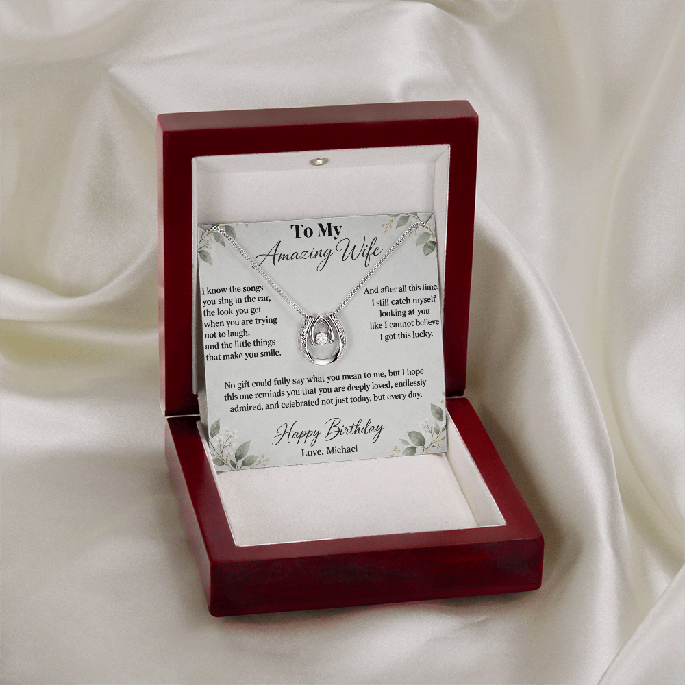 Still So Lucky to Love You Birthday Necklace for Wife – Personalized Lucky In Love