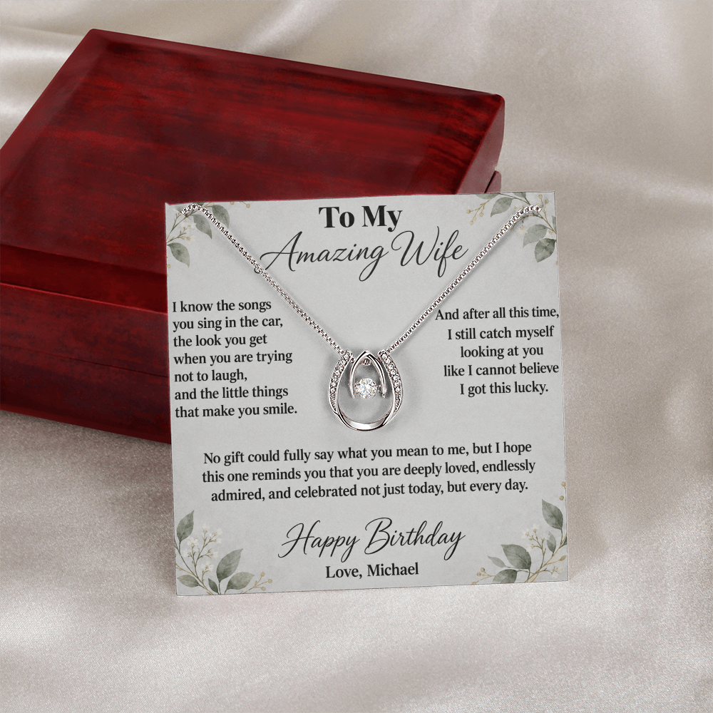 Still So Lucky to Love You Birthday Necklace for Wife – Personalized Lucky In Love