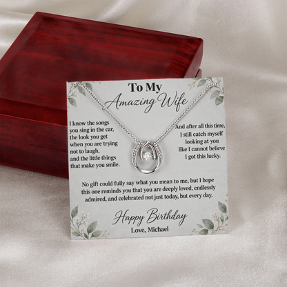 Still So Lucky to Love You Birthday Necklace for Wife – Personalized Lucky In Love