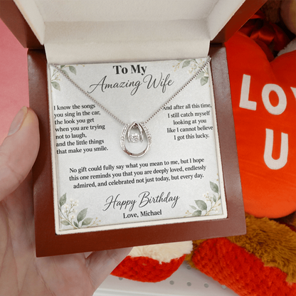 Still So Lucky to Love You Birthday Necklace for Wife – Personalized Lucky In Love