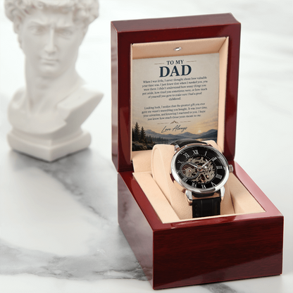 To My Dad – Your Time Was the Greatest Gift | Luxury Automatic Skeleton Watch