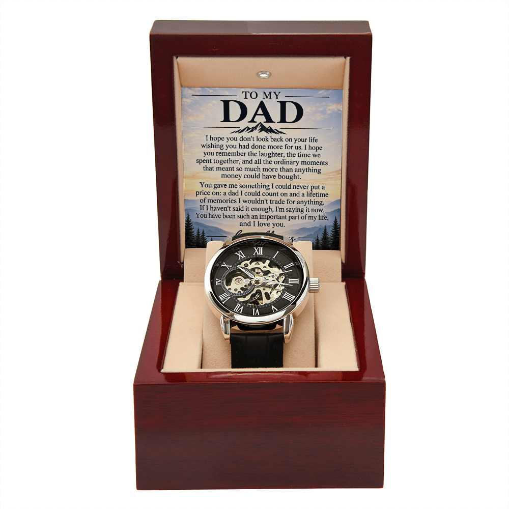 To My Dad – Luxury Automatic Skeleton Watch & Heartfelt Message Card