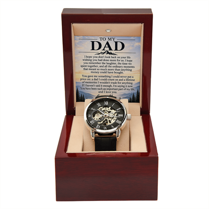 To My Dad – Luxury Automatic Skeleton Watch & Heartfelt Message Card
