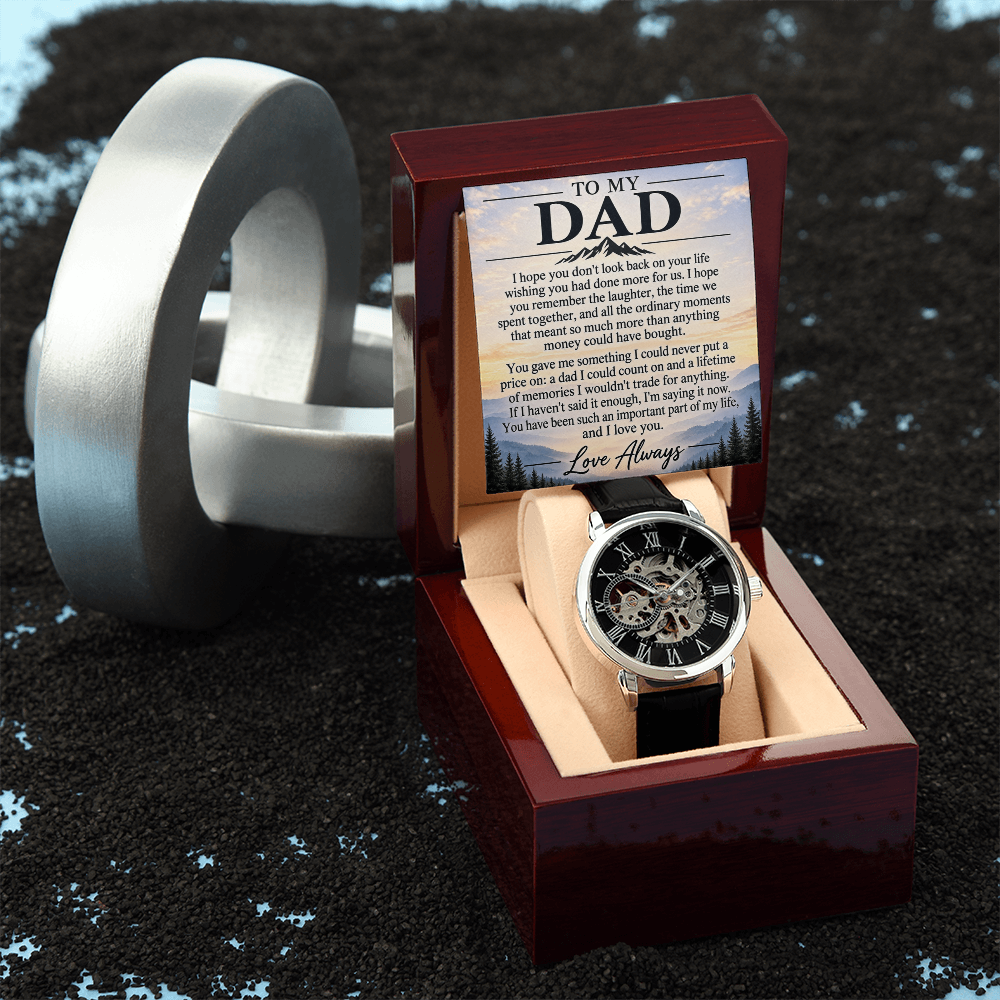 To My Dad – Luxury Automatic Skeleton Watch & Heartfelt Message Card