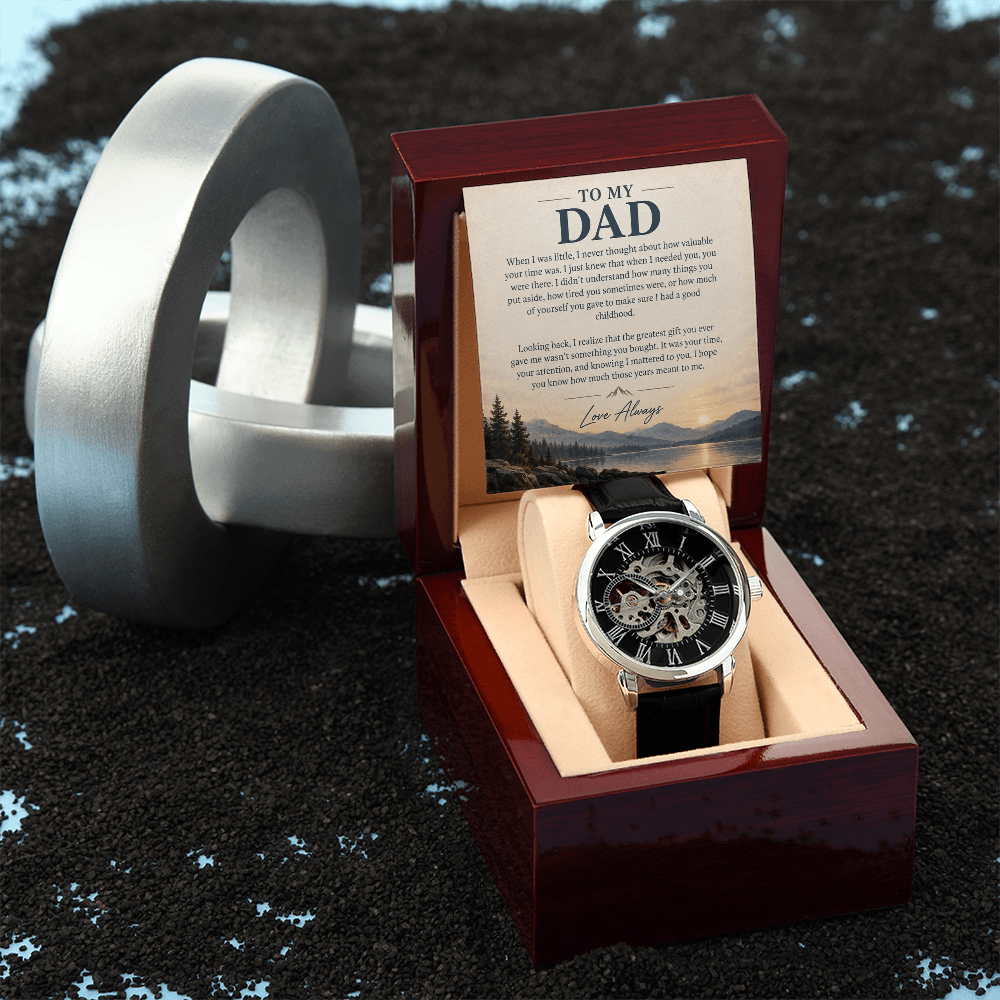To My Dad – Your Time Was the Greatest Gift | Luxury Automatic Skeleton Watch
