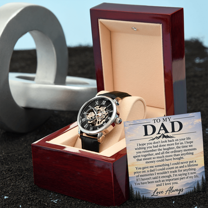To My Dad – Luxury Automatic Skeleton Watch & Heartfelt Message Card