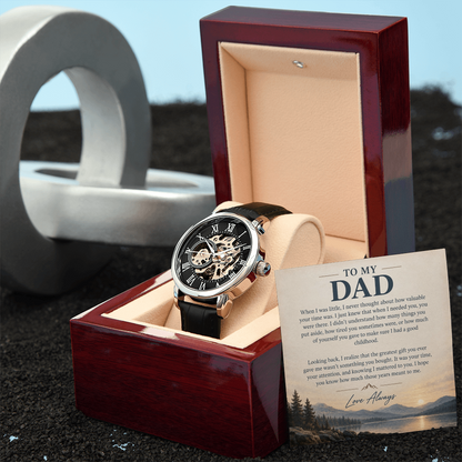 To My Dad – Your Time Was the Greatest Gift | Luxury Automatic Skeleton Watch