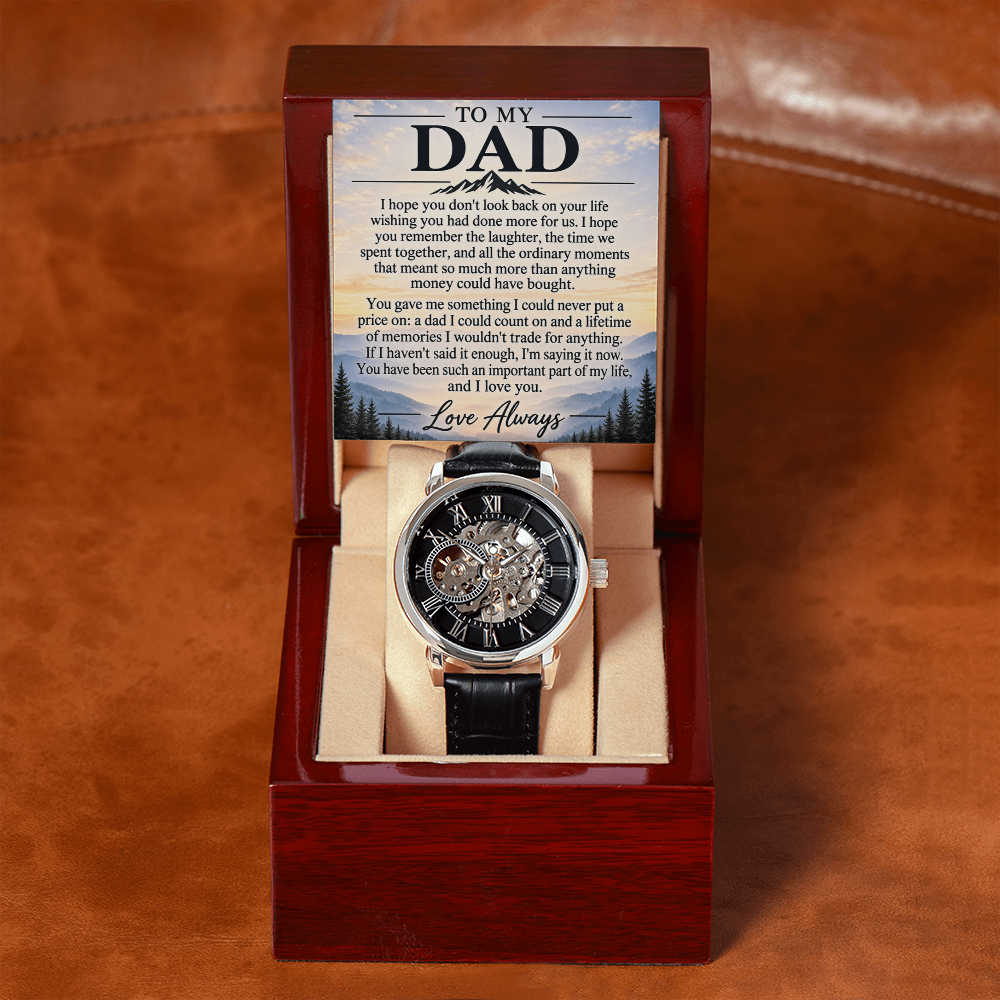To My Dad – Luxury Automatic Skeleton Watch & Heartfelt Message Card